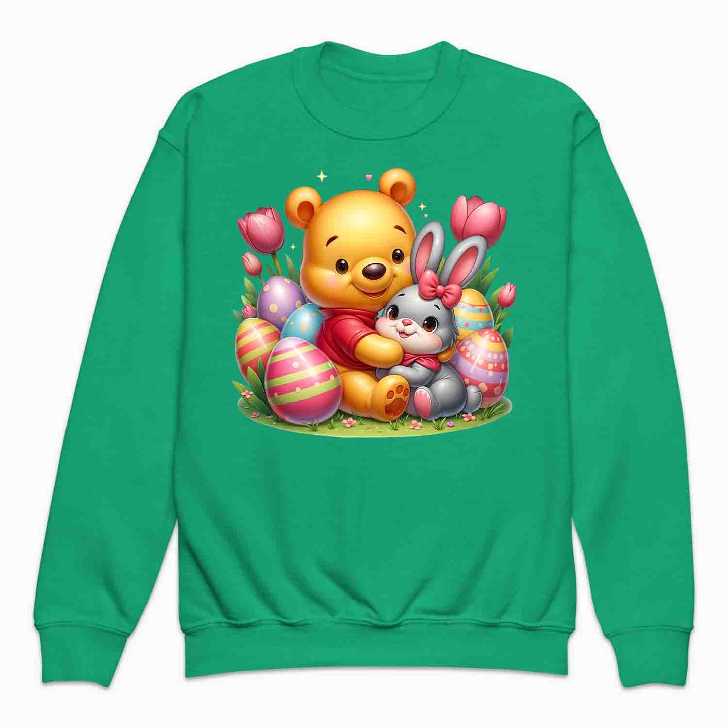 Disney Winnie the Pooh Easter Kids T-Shirt | Sweet Pooh & Bunny Hug Kids Jumper | Eggs & Flowers Hoodie | PRODUCT CODE: ASDNLMXCVOR