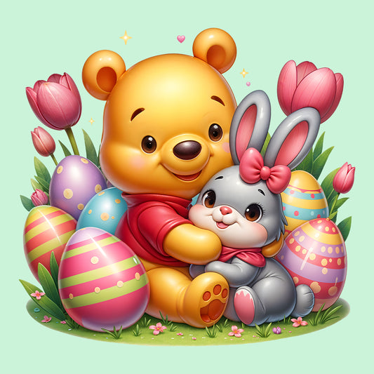 Disney Winnie the Pooh Easter T-Shirt | Sweet Pooh & Bunny Hug Jumper | Eggs & Flowers Hoodie | PRODUCT CODE: ASDNLMXCVOR
