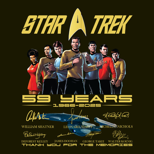 Star Trek 59th Anniversary T-Shirt, Jumper & Hoodie – Kirk, Spock & Original Crew Tribute (1966–2025) | PRODUCT CODE: ASDYTZXLK