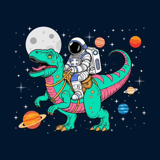 Astronaut Riding T-Rex Dinosaur Space Explorer | PRODUCT CODE: ASTRDNGD