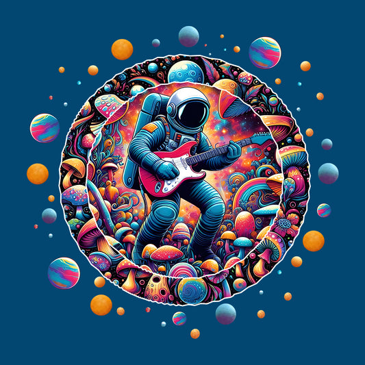 Psychedelic Astronaut Playing Guitar | PRODUCT CODE: ASTRPSDYLG