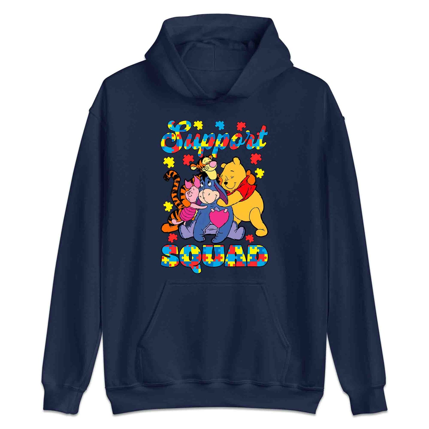 Autism Support Squad T-Shirt | Winnie the Pooh & Friends Hug Jumper | Inclusion Puzzle Hoodie | PRODUCT CODE: AURNYMCPALZ
