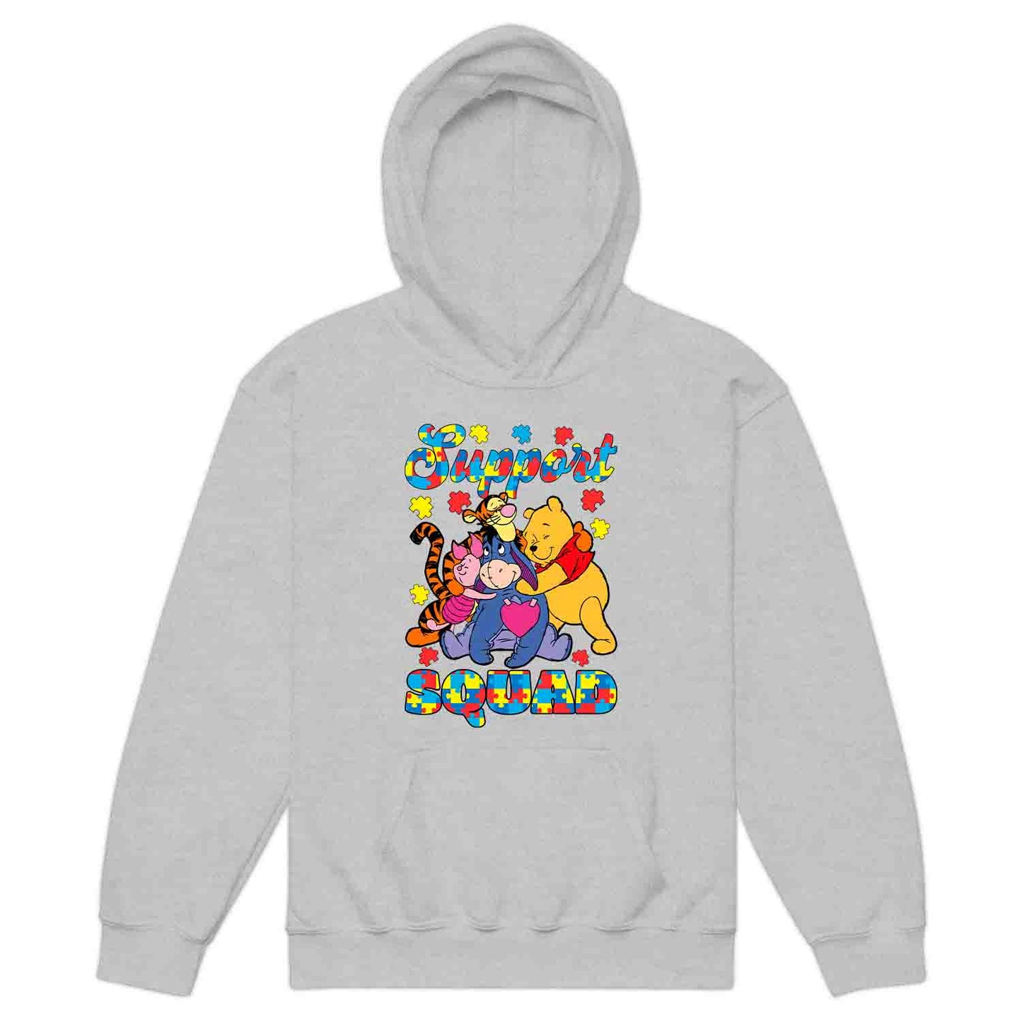 Autism Support Squad Kids T-Shirt | Winnie the Pooh & Friends Hug Kids Jumper | Inclusion Puzzle Hoodie | PRODUCT CODE: AURNYMCPALZ