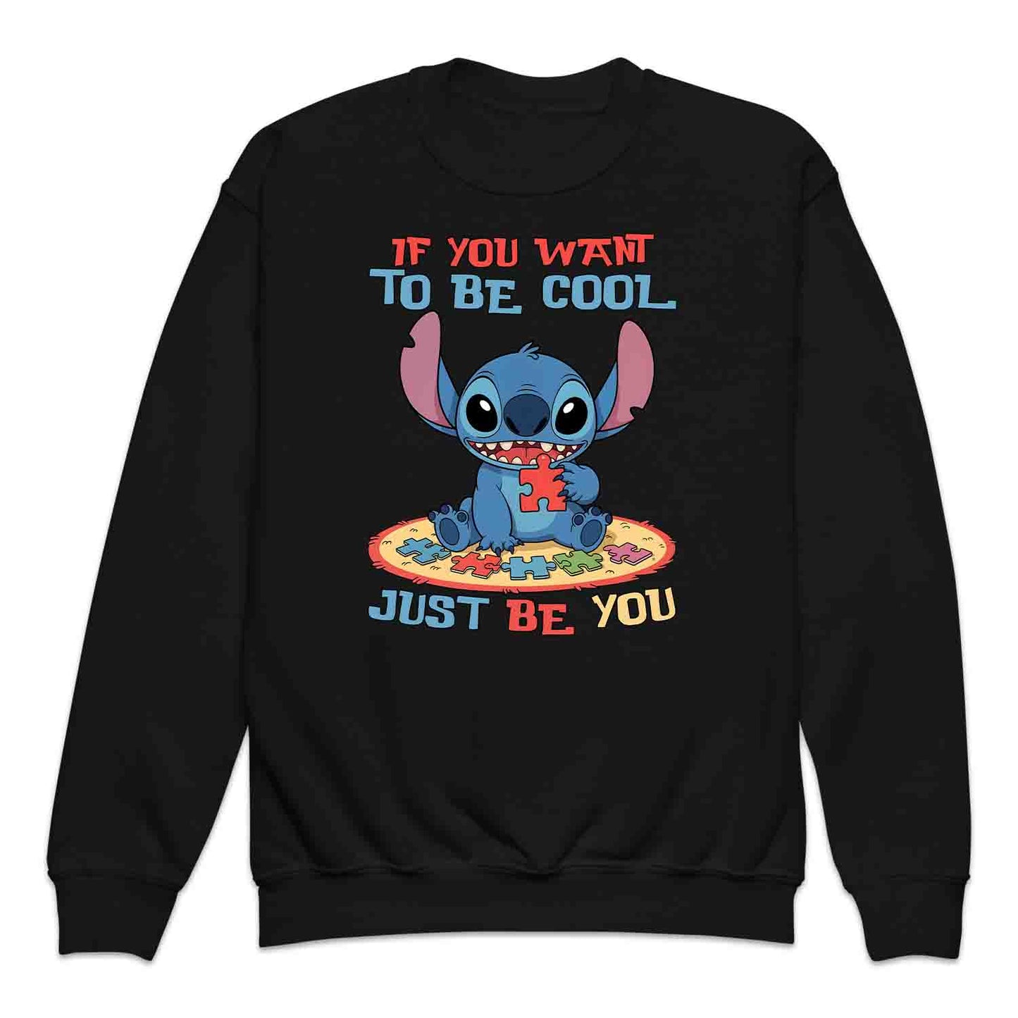 Autism Awareness Stitch Kids T-Shirt | Disney Lilo & Stitch Kids Jumper | Cartoon Puzzle Piece Hoodie | PRODUCT CODE: AYWERBNMOS