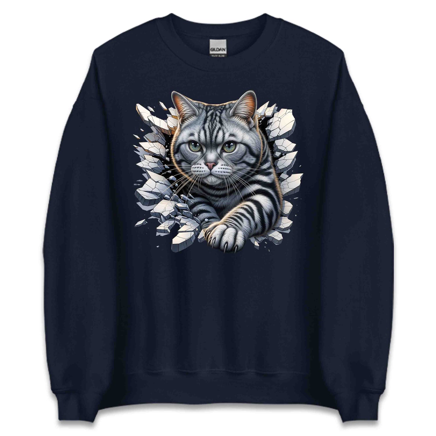 American Shorthair Cat Breaking Through Wall 3D Realistic Cat | PRODUCT CODE: AMRCNSHTWLBR