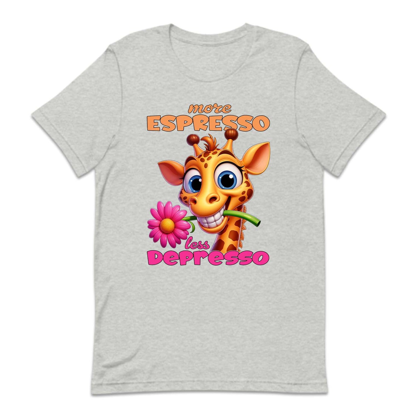 More Espresso Less Depresso Smiling Cartoon Giraffe | PRODUCT CODE: SMLNFLOGR