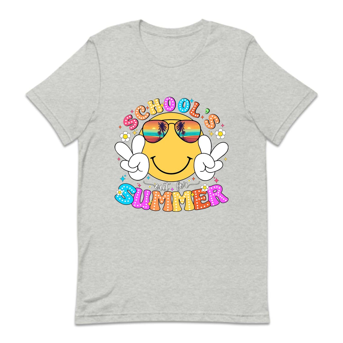 Retro Smiley Face Schools Out for the Summer | PRODUCT CODE: RTRSMLFCEM