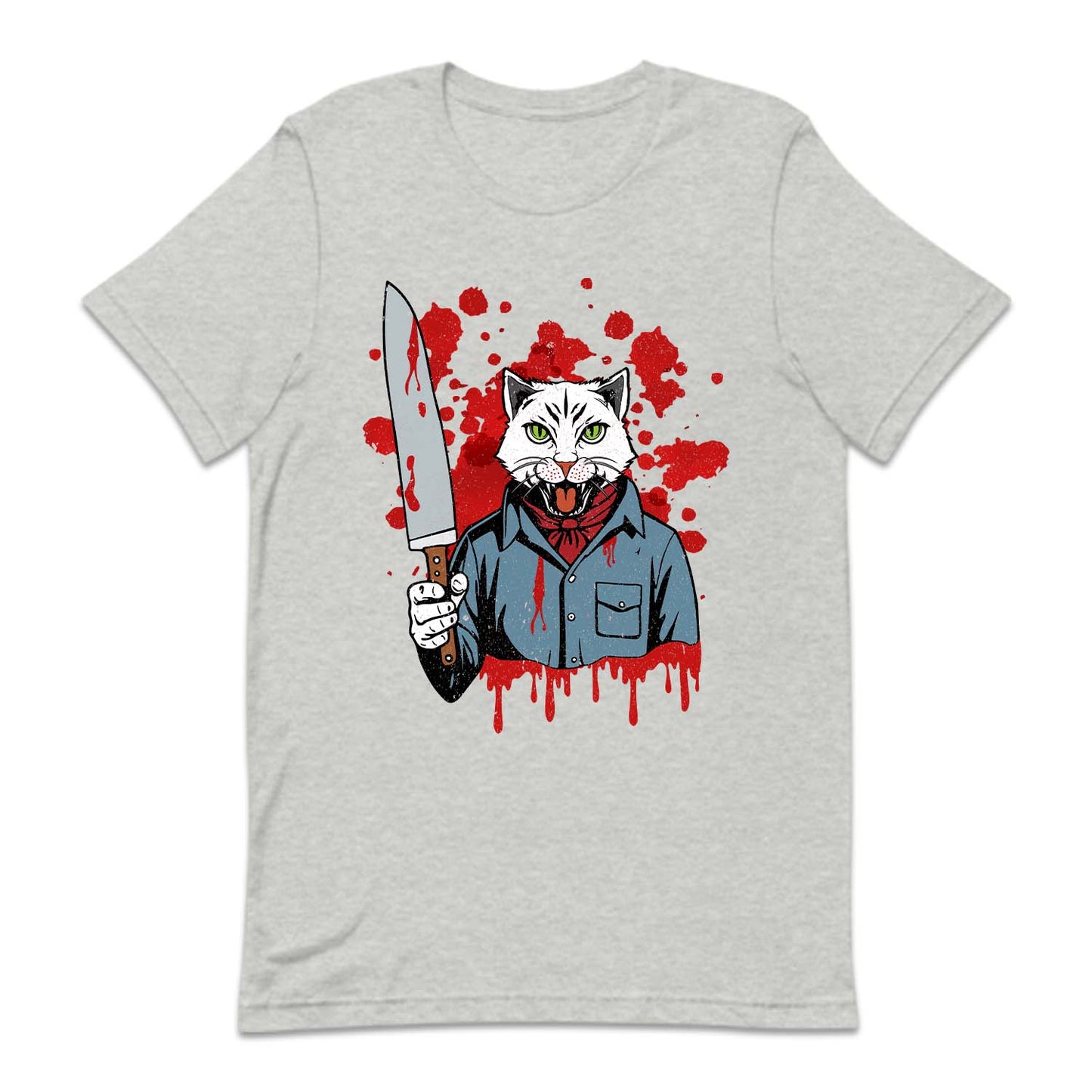Cat Holding A Blood Knife Halloween Michael Meowers Scary Cat | PRODUCT CODE: CTAHLDBLKN