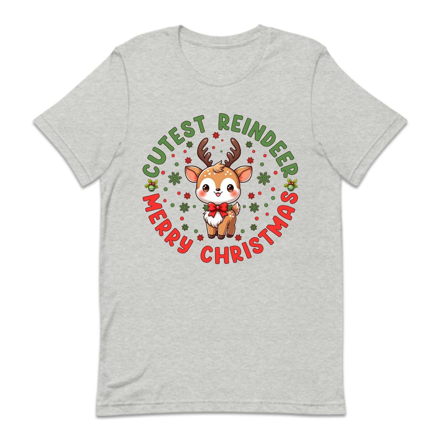 Cutest Reindeer Merry Christmas Xmas Reindeer with Red Bow | PRODUCT CODE: CTSRNDMTYCM