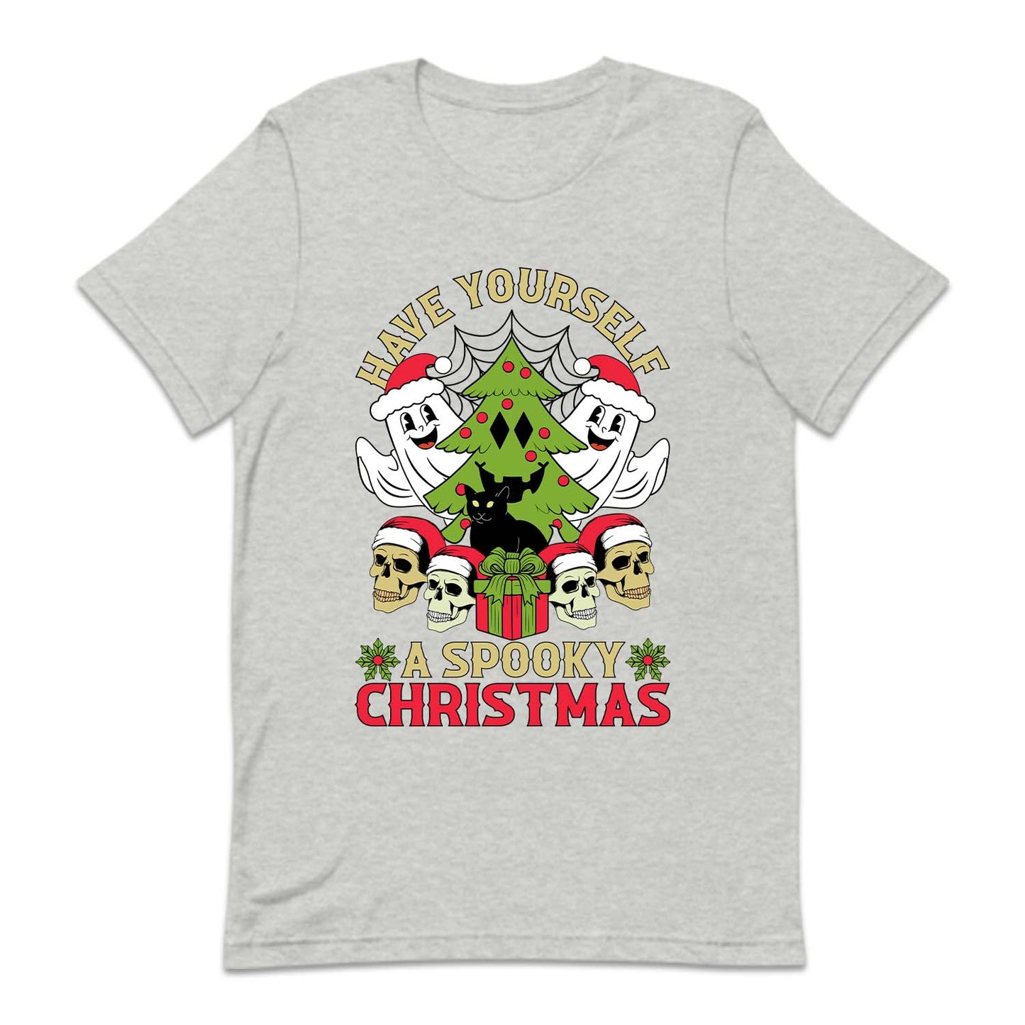Spooky Christmas Ghosts and Skulls Black Cat Xmas | PRODUCT CODE: SPKYCHRTAMS