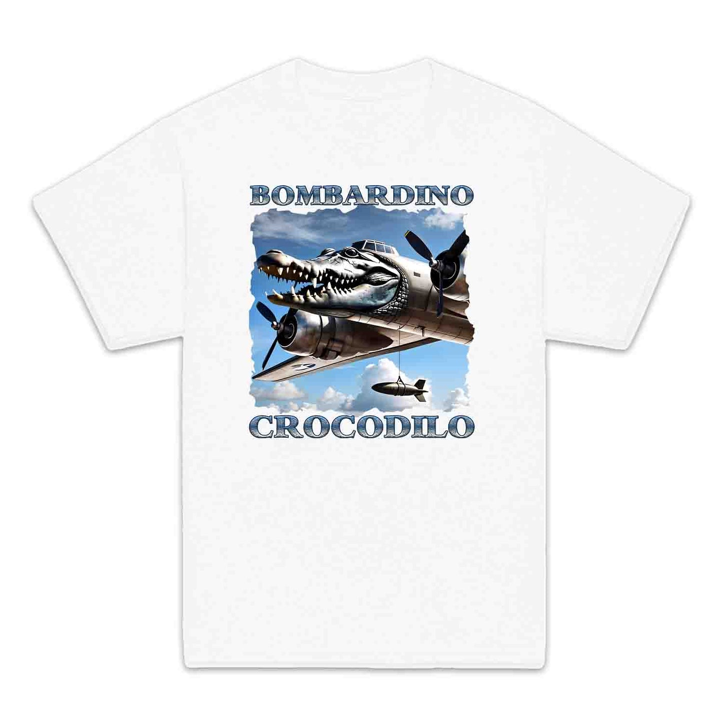 Bombardiro Crocodilo Kids T-Shirt, Jumper & Hoodie – Funny Italian Meme, Crocodile Warplane Parody Apparel | PRODUCT CODE: BADREYONA