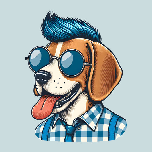 Beagle Punk Dog with Sunglasses Spiked Hair | PRODUCT CODE: BGLEDOPNK