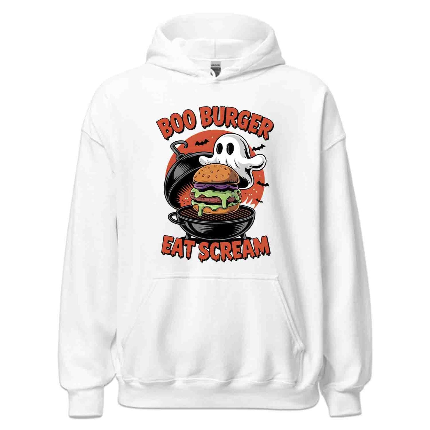 Boo Burger T-Shirt, Spooky Ghost Grill Sweatshirt, Scary BBQ Hoodie | PRODUCT CODE: BHGRHAHQW