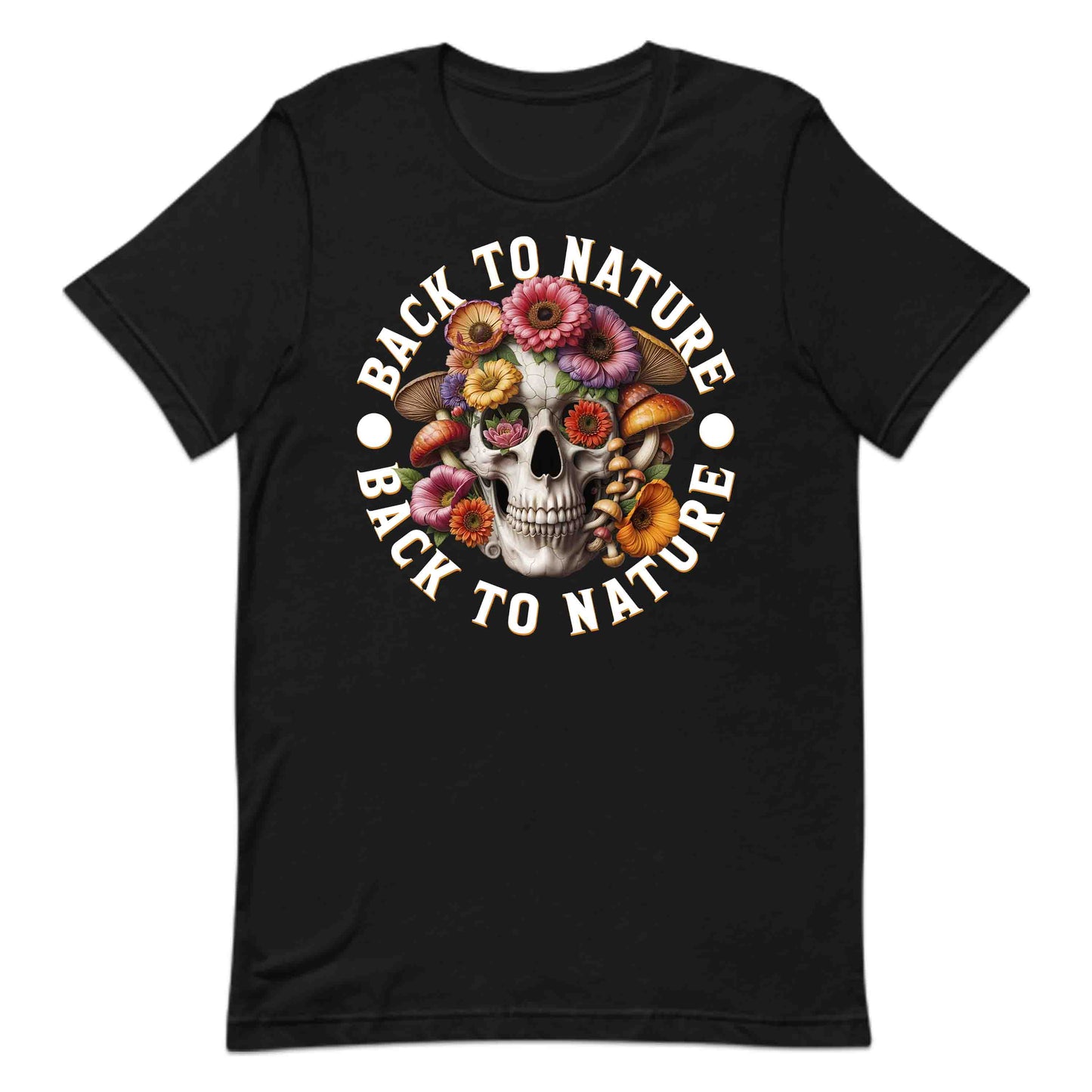 Back to Nature Skull Vibrant Flowers & Mushrooms | PRODUCT CODE: BKCANTURSKLF