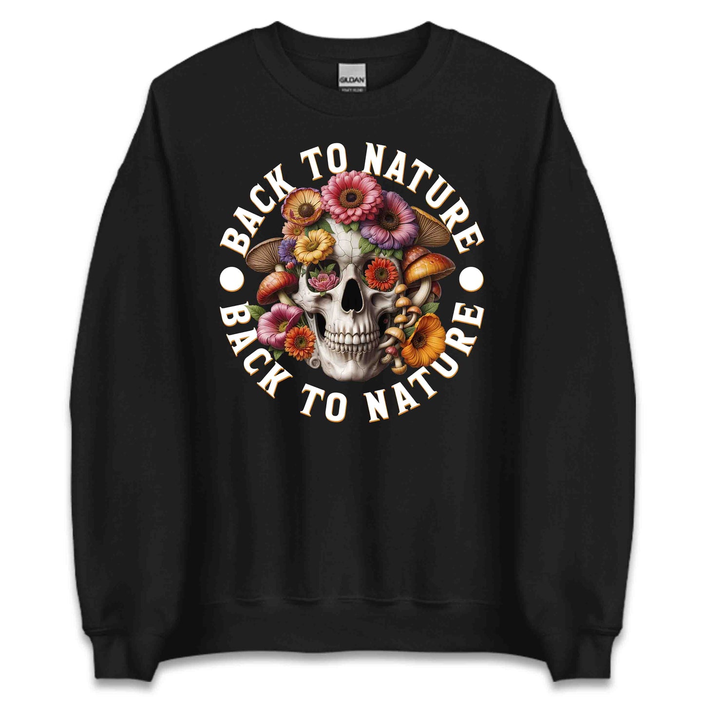Back to Nature Skull Vibrant Flowers & Mushrooms | PRODUCT CODE: BKCANTURSKLF