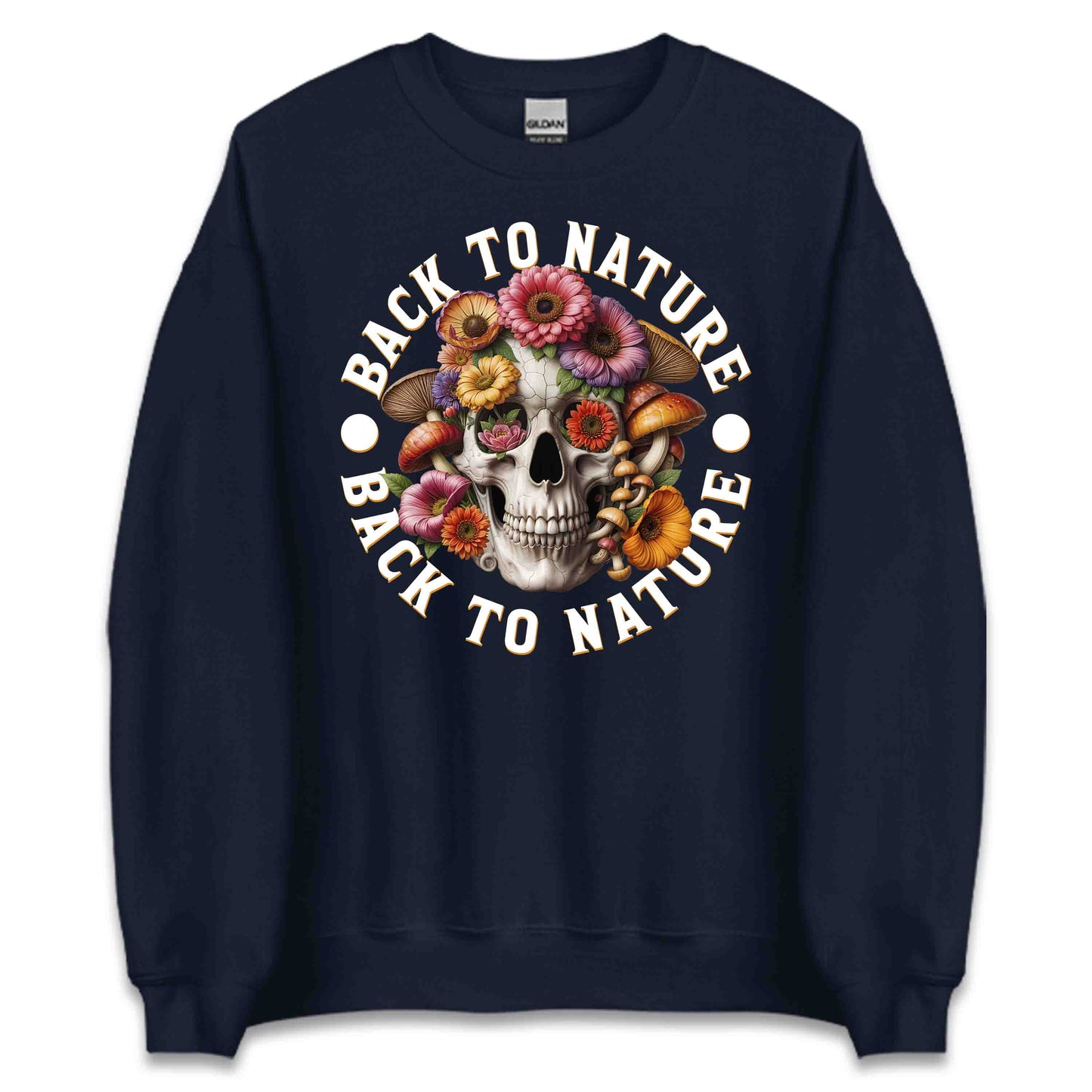 Back to Nature Skull Vibrant Flowers & Mushrooms | PRODUCT CODE: BKCANTURSKLF