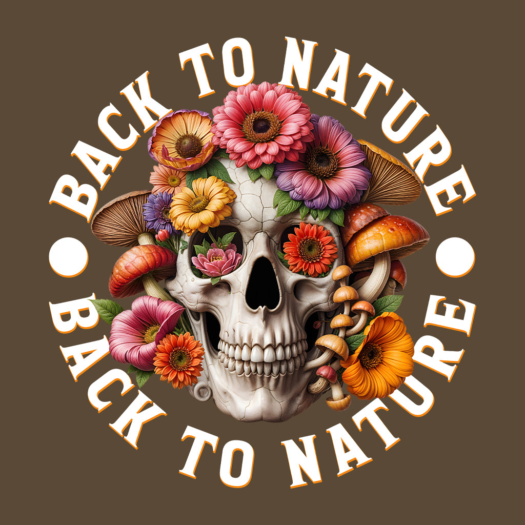 Back to Nature Skull Vibrant Flowers & Mushrooms | PRODUCT CODE: BKCANTURSKLF