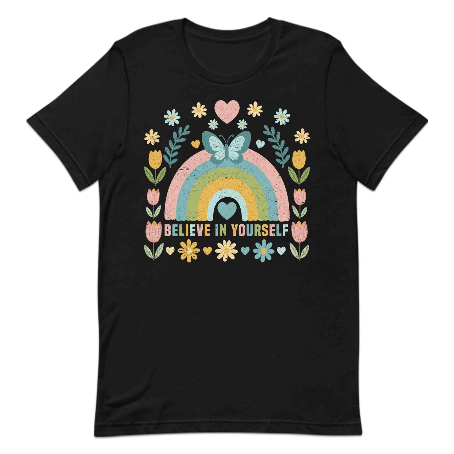Believe in Yourself Motivational Rainbow Inspirational Quote | PRODUCT CODE: BLEINYRLSMTOW