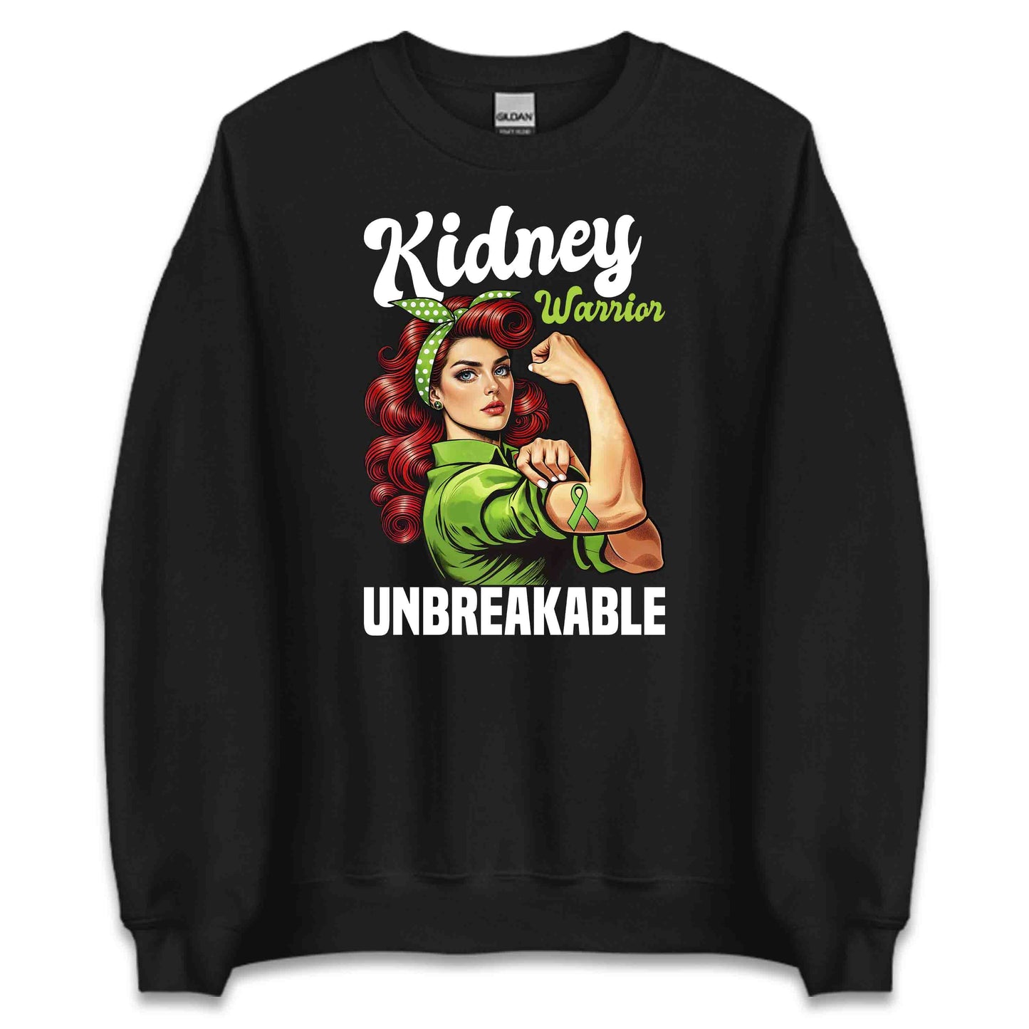 Unbreakable Kidney Warrior Retro Ribbon Awareness | PRODUCT CODE: BNURKWRTSAWN