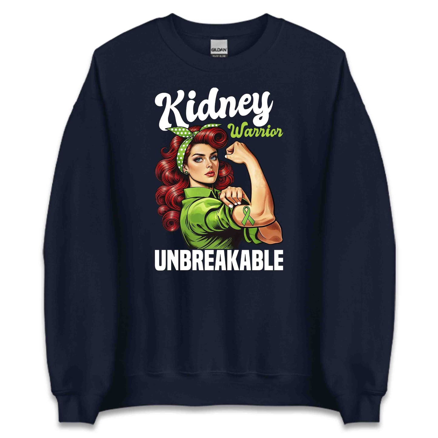Unbreakable Kidney Warrior Retro Ribbon Awareness | PRODUCT CODE: BNURKWRTSAWN
