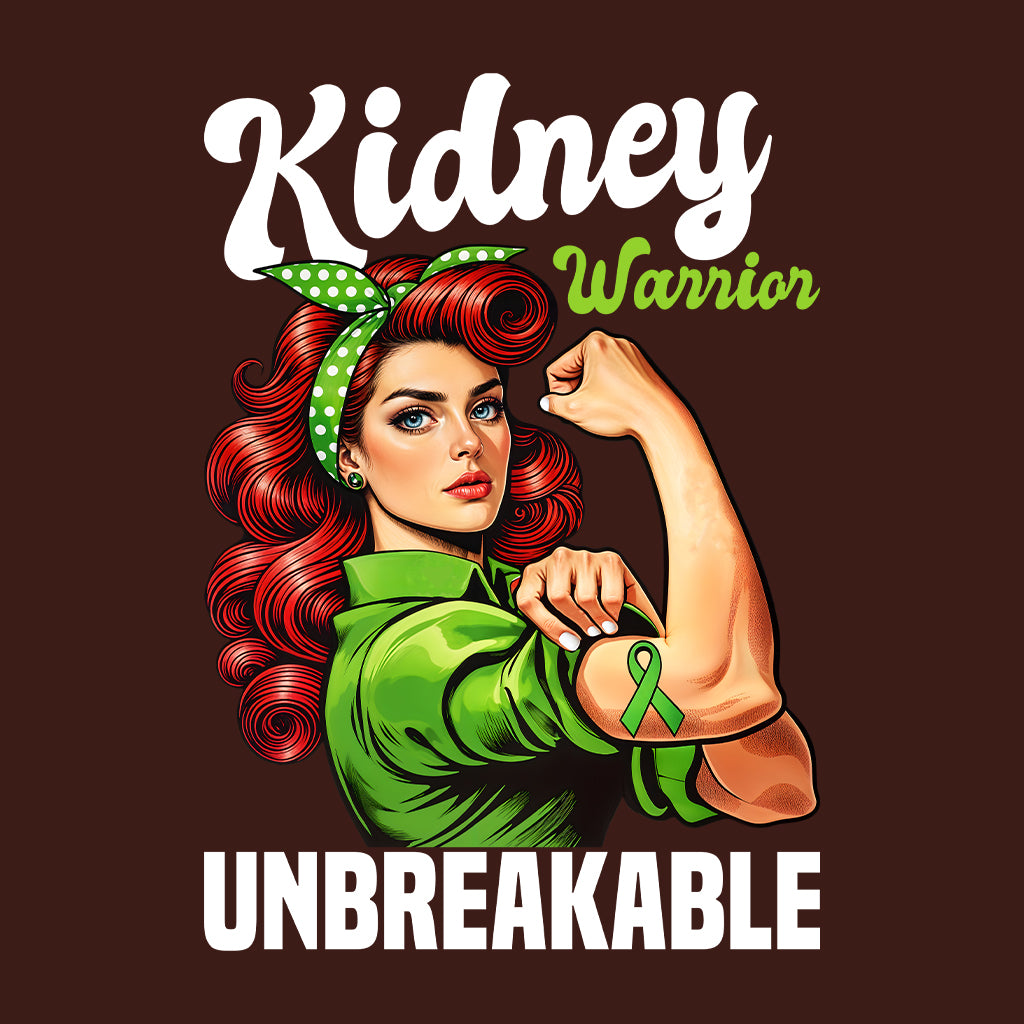 Unbreakable Kidney Warrior Retro Ribbon Awareness | PRODUCT CODE: BNURKWRTSAWN