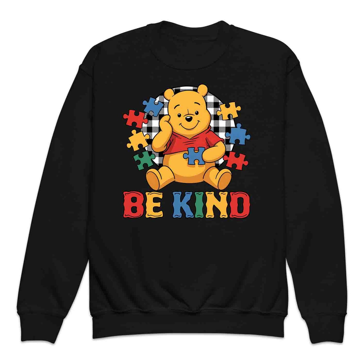Be Kind Autism Awareness Kids T-Shirt | Winnie the Pooh Puzzle Piece Jumper | Inclusion Kindness Hoodie | PRODUCT CODE: BRTJDNKEAWC