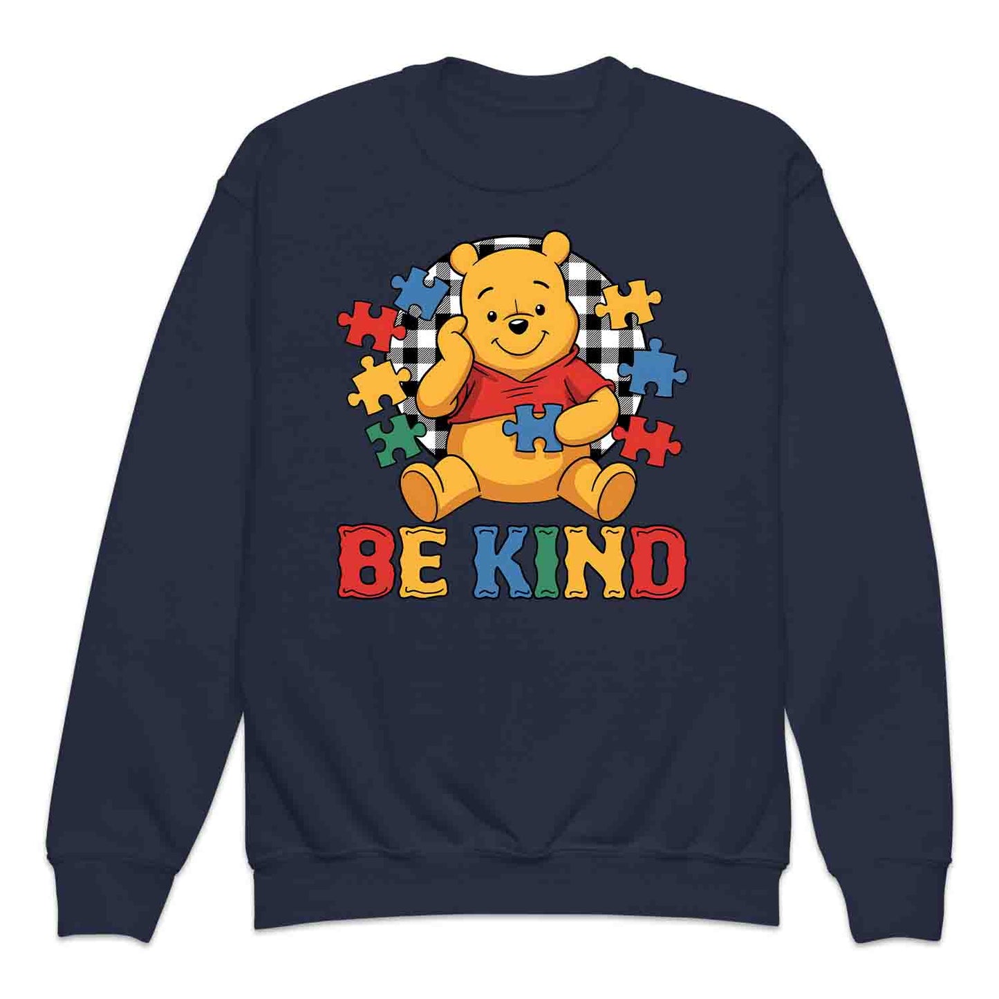 Be Kind Autism Awareness Kids T-Shirt | Winnie the Pooh Puzzle Piece Jumper | Inclusion Kindness Hoodie | PRODUCT CODE: BRTJDNKEAWC