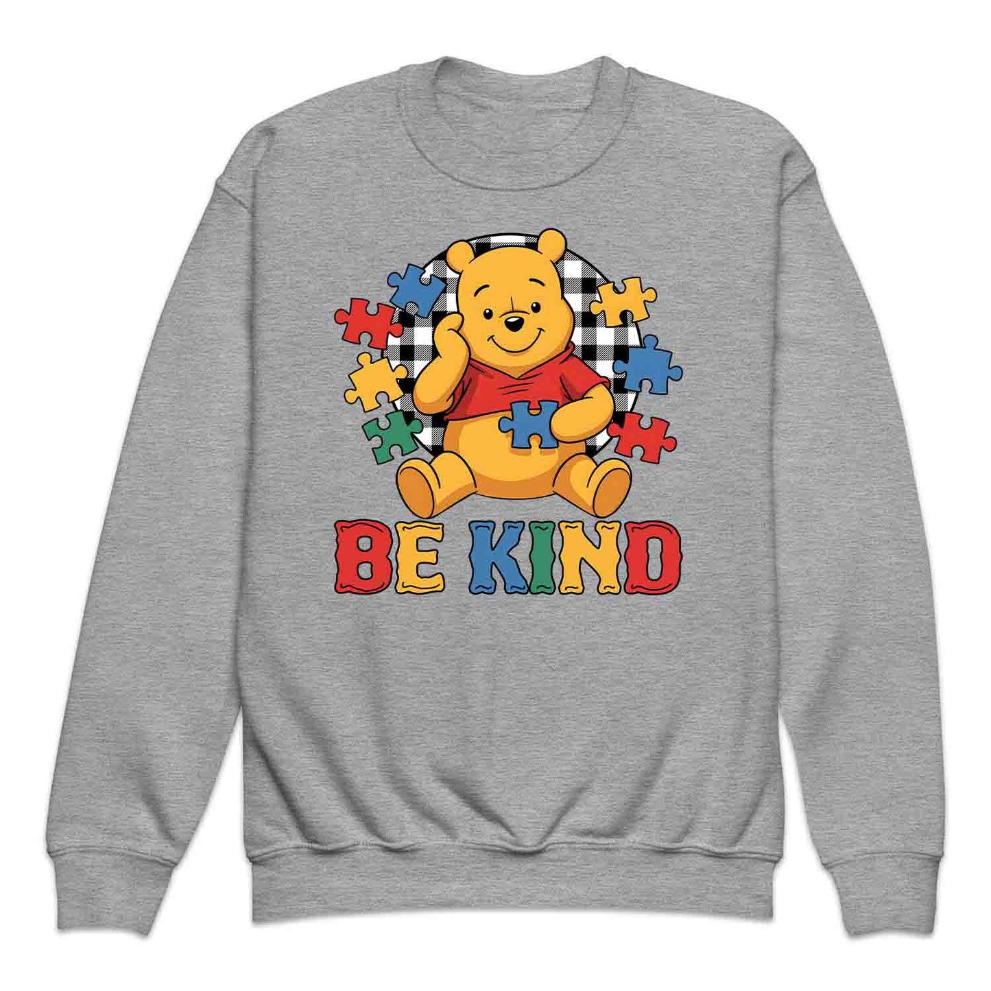 Be Kind Autism Awareness Kids T-Shirt | Winnie the Pooh Puzzle Piece Jumper | Inclusion Kindness Hoodie | PRODUCT CODE: BRTJDNKEAWC