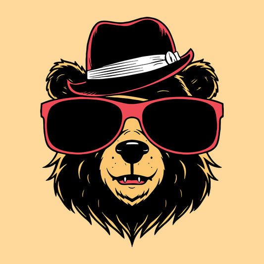 Bear With Sunglasses And Hat Wildlife Bear | PRODUCT CODE: BRWTHSNHT