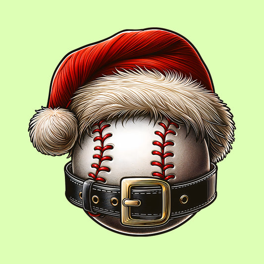 Baseball Christmas Santa Hat & Belt Baseball Xmas Sports | PRODUCT CODE: BSALCHRTANH