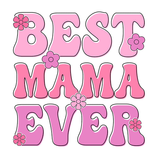 Best Mama Ever Retro Groovy Pink Floral Mother’s Day | PRODUCT CODE: BTSMAEVRTGV