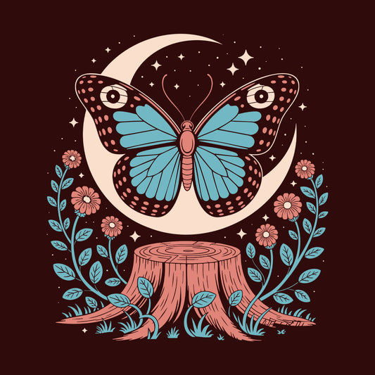 Enchanted Butterfly T-Shirt, Mystical Boho Sweatshirt, Celestial Cottagecore Hoodie | PRODUCT CODE: BUIETKLCM