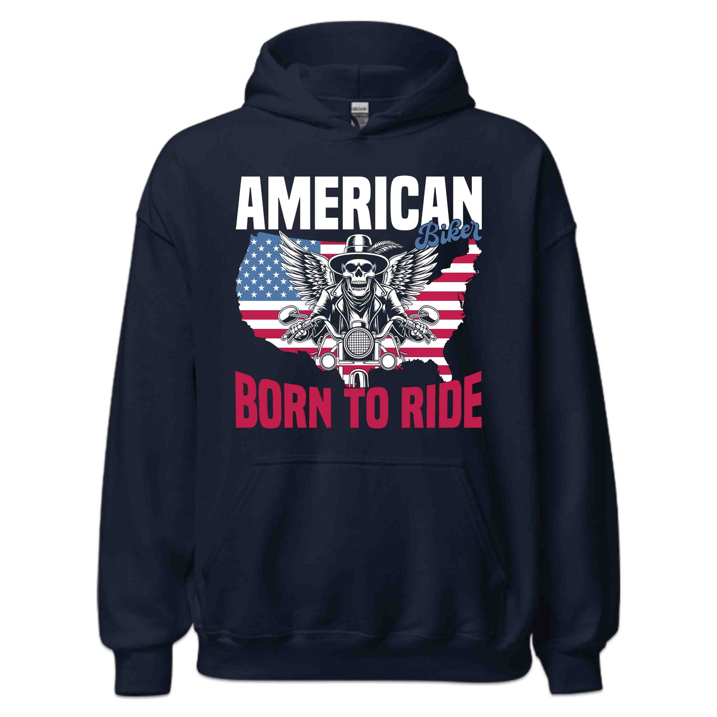 Born To Ride American Biker Patriotic Skull Rider USA Flag | PRODUCT CODE: BWIRAMCDEOQML