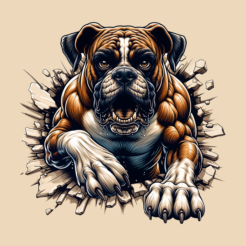 Boxer Dog Breaking Through Wall 3D Realistic Dog | PRODUCT CODE: BXRODGBRKNWM