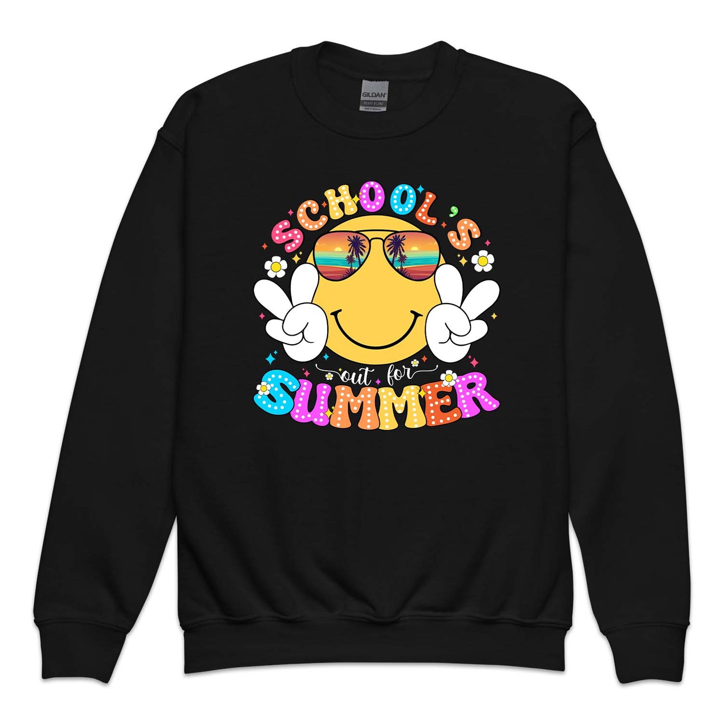 Retro Smiley Face Schools Out for the Summer | PRODUCT CODE: RTRSMLFCEM