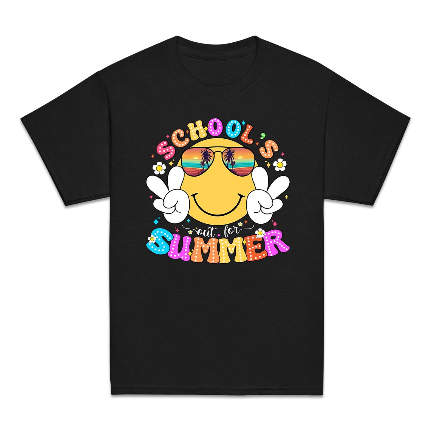 Retro Smiley Face Schools Out for the Summer | PRODUCT CODE: RTRSMLFCEM