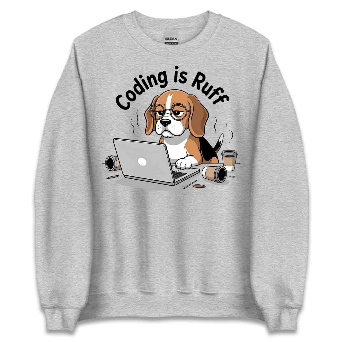 Coding Is Ruff T-Shirt, Beagle Programmer Sweatshirt, Funny Developer Hoodie | PRODUCT CODE: CGDABWQP