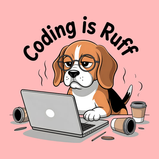 Coding Is Ruff T-Shirt, Beagle Programmer Sweatshirt, Funny Developer Hoodie | PRODUCT CODE: CGDABWQP
