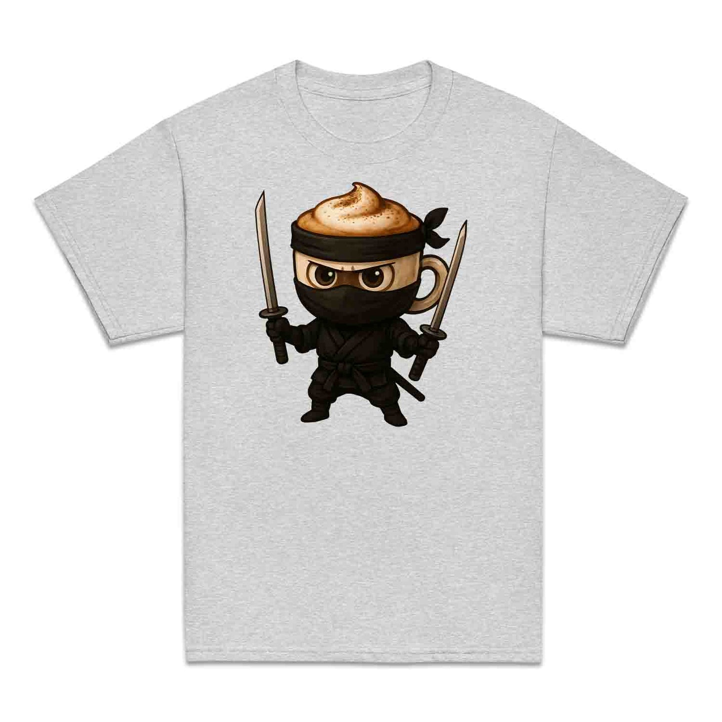 Coffee Ninja Kids T-Shirt, Jumper & Hoodie – Funny Caffeinated Samurai Espresso Meme for Baristas & Brew Lovers | PRODUCT CODE: CGSDTNMJ