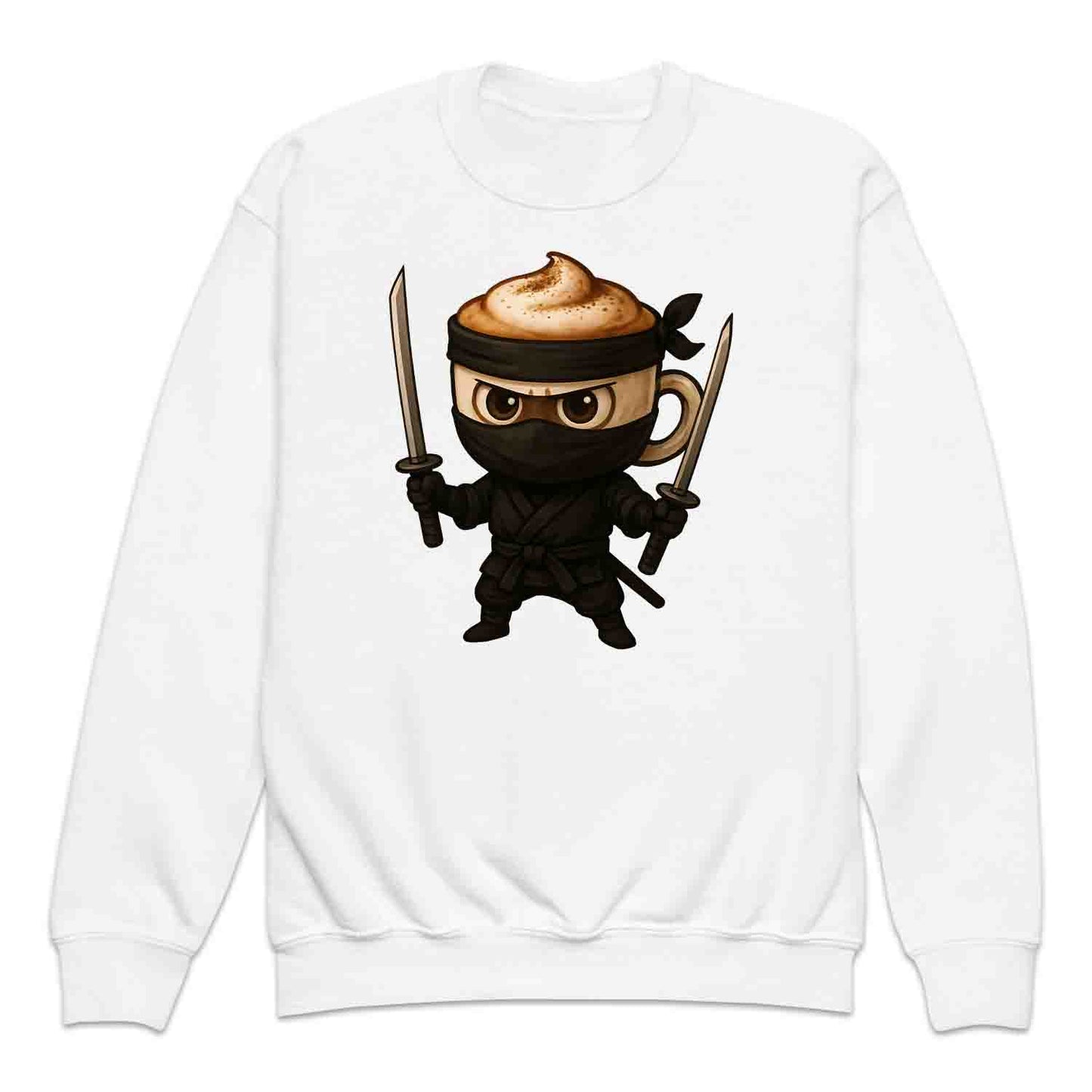 Coffee Ninja Kids T-Shirt, Jumper & Hoodie – Funny Caffeinated Samurai Espresso Meme for Baristas & Brew Lovers | PRODUCT CODE: CGSDTNMJ