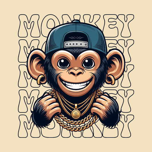 Cheeky Monkey Bling Smiling Primate with Chains | PRODUCT CODE: CHKMNOBLNGSO