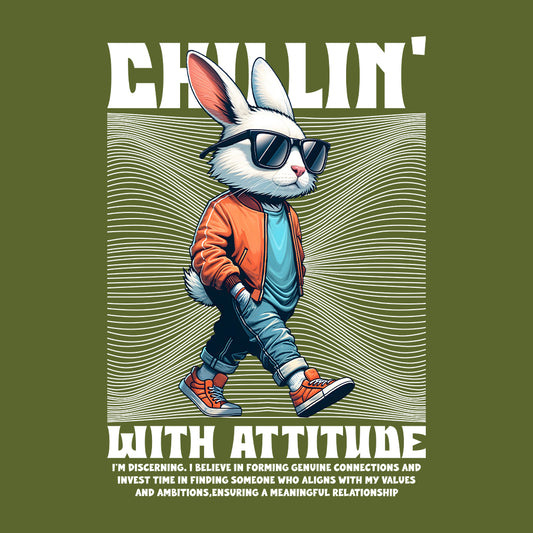 Chillin' Rabbit Vibes Bunny with Attitude Vintage Streetwear | PRODUCT CODE: CHLNRBTVSNBU