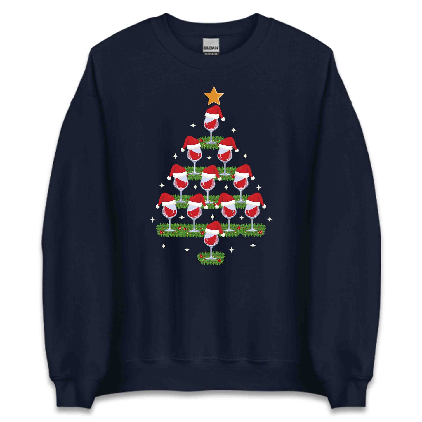 Christmas Wine Glass Tree Funny Xmas Holiday Wine | PRODUCT CODE: CHRMWNGLSTR