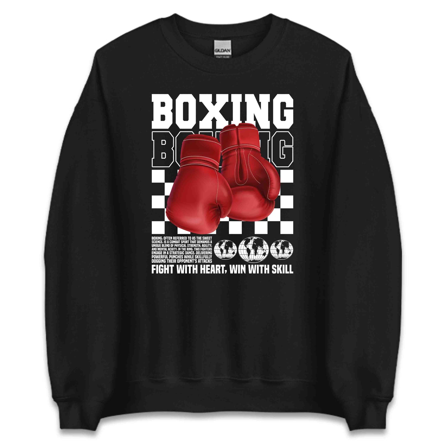 Classic Boxing Gloves Fight with Heart Win With Skull | PRODUCT CODE: CLBCNGLWOYWU