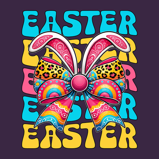 Colorful Easter Bunny Bow Spring Celebrations | PRODUCT CODE: CLFREASTWBON