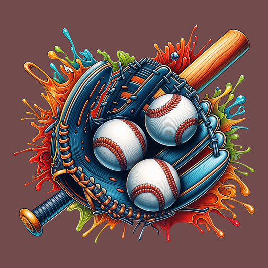 Colorful Baseball Glove Splash Game Lover | PRODUCT CODE: CLOBSEBLGV
