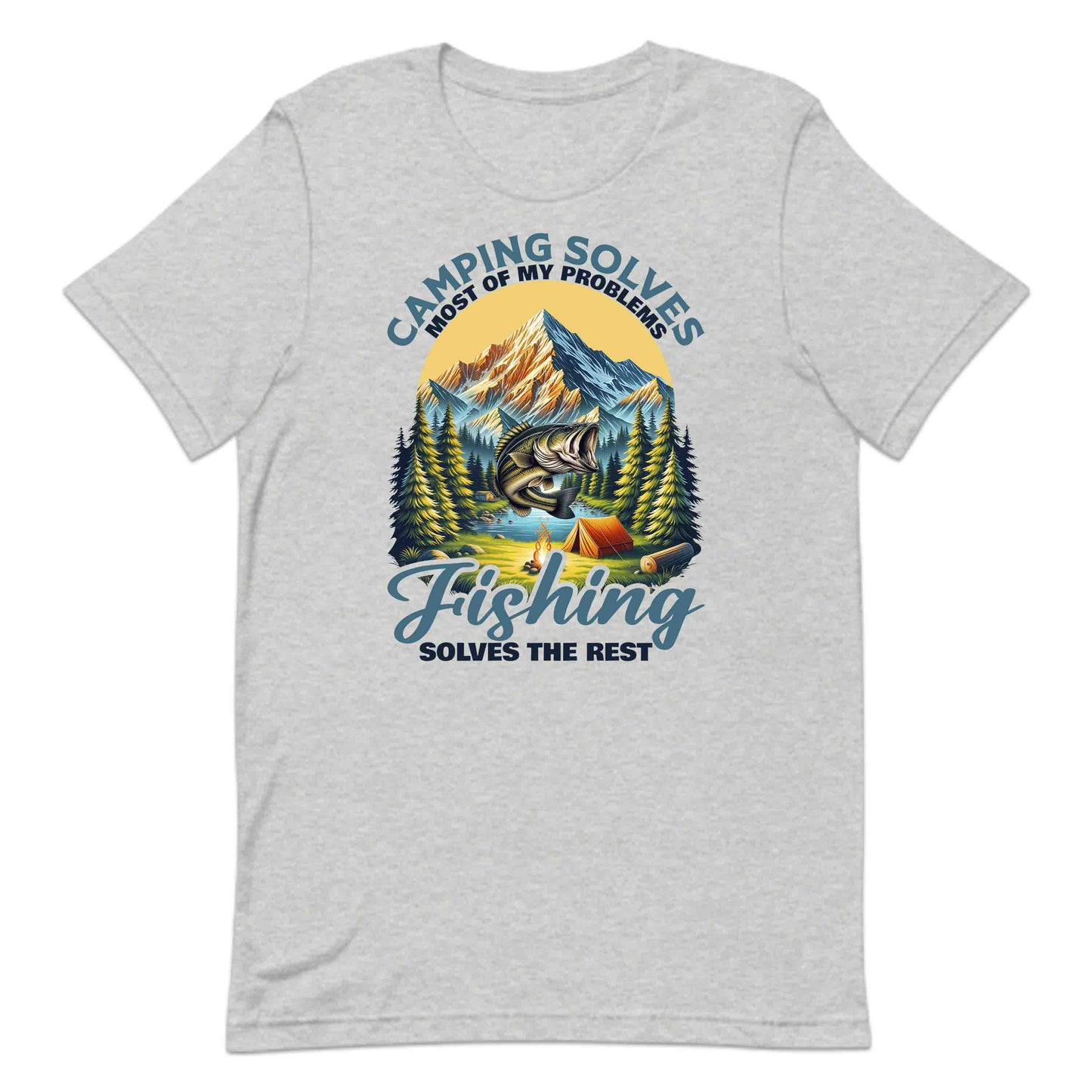 Camping & Fishing Scene Nature Adventure Campers Mountains Rivers | PRODUCT CODE: CMPGNFSHCNET