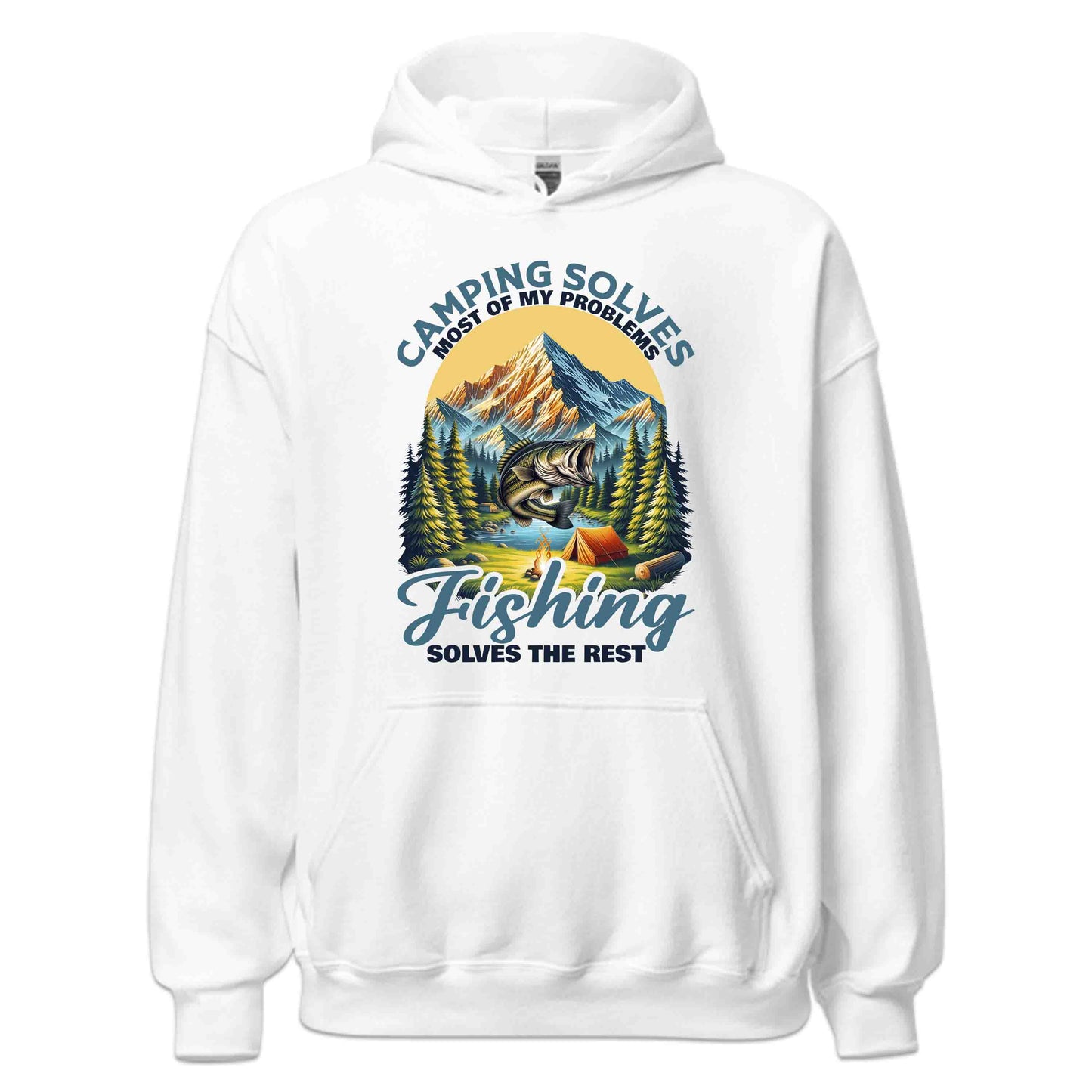 Camping & Fishing Scene Nature Adventure Campers Mountains Rivers | PRODUCT CODE: CMPGNFSHCNET