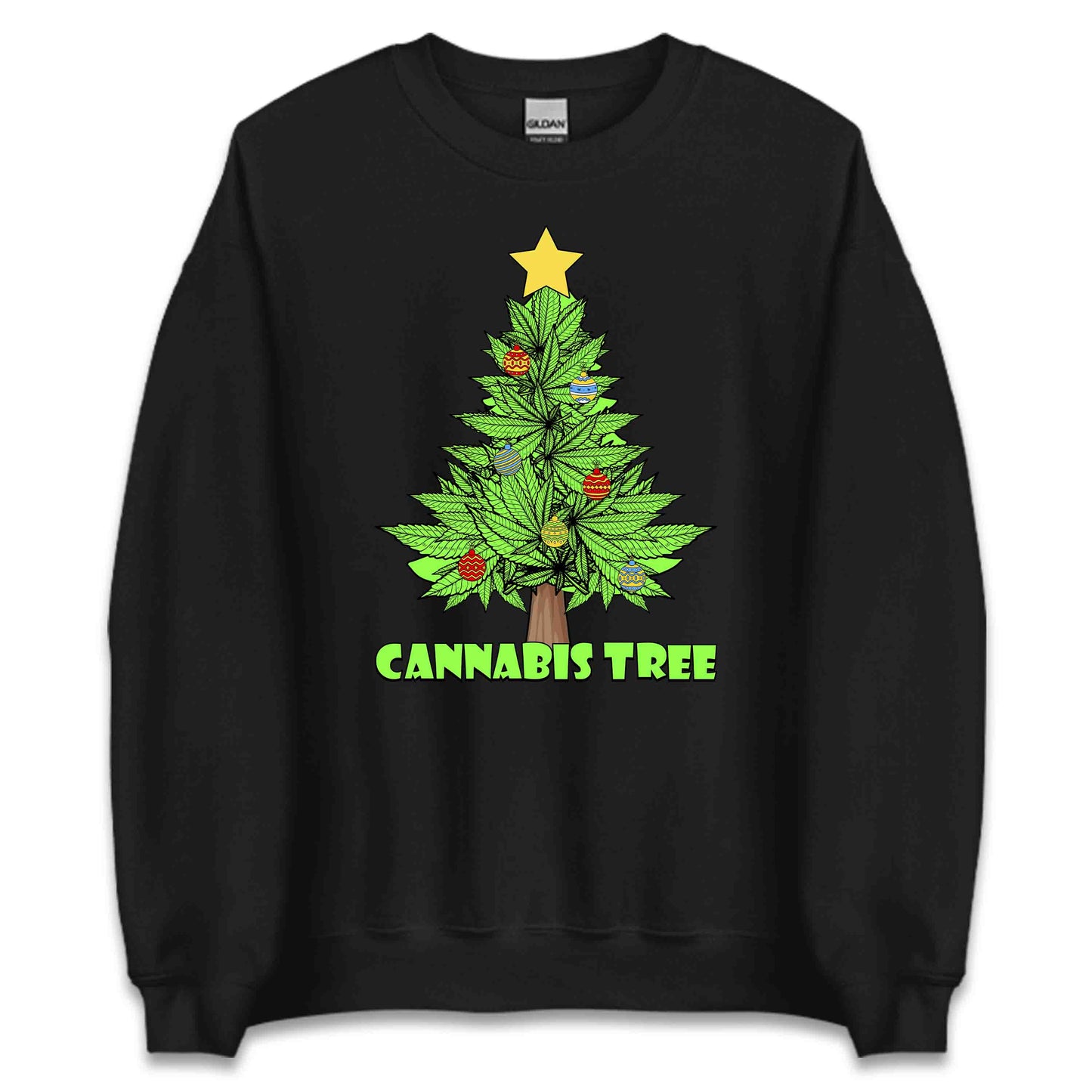 Cannabis Christmas Tree Weed Xmas Funny Marijuana | PRODUCT CODE: CNBSICHRMTREW