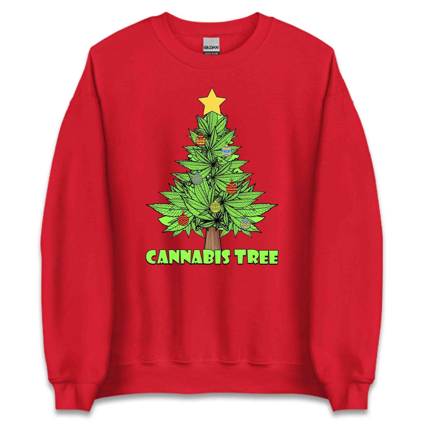 Cannabis Christmas Tree Weed Xmas Funny Marijuana | PRODUCT CODE: CNBSICHRMTREW